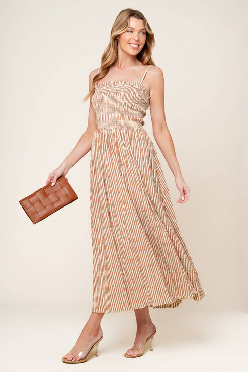 valhalla-brown-striped-woven-midi-dress Flying Tomato-Sophia's Style-4